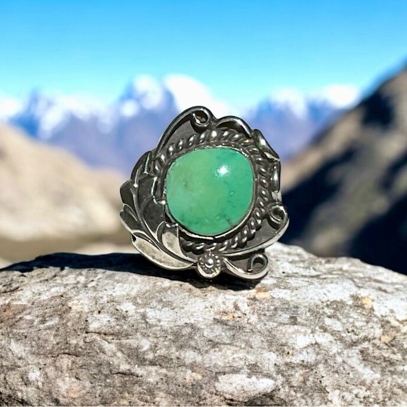 🌺RARE Al Joe Navajo Sterling & Turquoise Ring - Picture 7 of 11